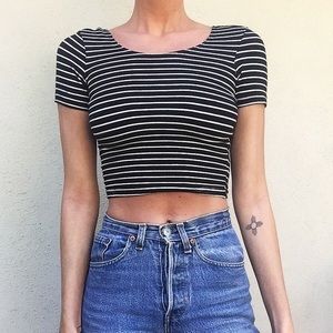 American Apparel Striped Crop Top